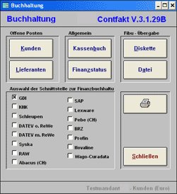 Contfakt® - Buchhaltung > Übermittlung der Daten