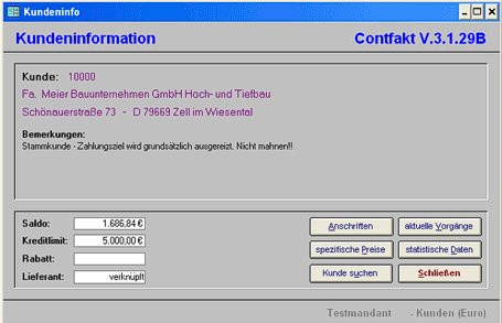 Contfakt® - Statistik > Kundeninformationen