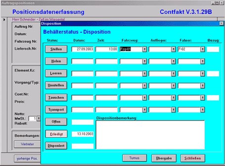 Contfakt® - Auftragsbearbeitung > Positionsdatenerfassung